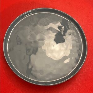 Crate & Barrel 8.6” Mercer Salad Plates Set of 2 Denim Blue Hammered Texture